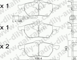 Brzdové desky Přední TRW , GDB1403, AUDI A3 (8L)