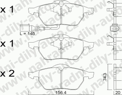 Brzdové desky Přední TRW , GDB1403, AUDI A3 (8L)