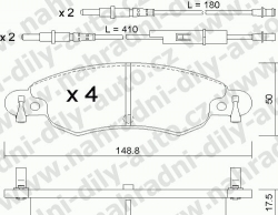 Brzdové desky Přední TRW , GDB1447, CITROEN C5 