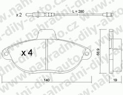 Brzdové desky Přední TRW , GDB1216, CITROEN JUMPY 