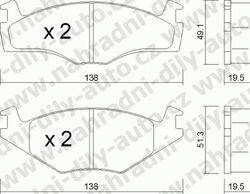 Brzdové desky Přední TRW , GDB454, VOLKSWAGEN GOLF III