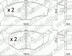 Brzdové desky Přední TRW , GDB1218, VOLKSWAGEN GOLF III