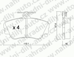 Brzdové desky Přední TRW , GDB812, VOLVO 440 