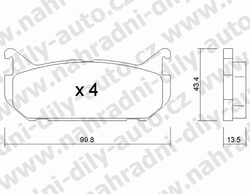 Brzdové desky Zadní TRW, GDB1140, MAZDA 626 (GE)