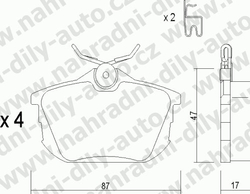 Brzdové desky Zadní TRW, GDB1314, MITSUBISHI CARISMA (DA)