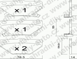 Brzdové desky Zadní TRW, GDB3243, TOYOTA COROLLA VERSO