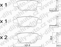 Brzdové desky Zadní TRW, GDB3337, TOYOTA COROLLA VERSO