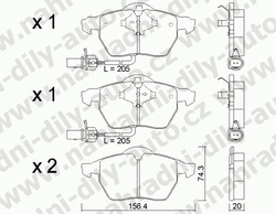 Brzdové destičky PŘEDNÍ, GDB1307_MAX, AUDI A4 Quattro