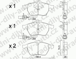 Brzdové destičky PŘEDNÍ, GDB1307_MAX, AUDI A6 (4B)