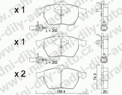 Brzdové destičky PŘEDNÍ, GDB1307_MAX, AUDI A6 Quattro