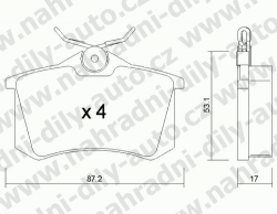 Brzdové destičky ZADNÍ, GDB1330_MAX, AUDI A2 (8Z)