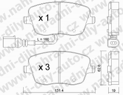 Brzdové destičky PŘEDNÍ, MEYLE, GDB1472_MEY, SEAT IBIZA IV