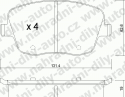 Brzdové destičky PŘEDNÍ, MEYLE, GDB1414_MEY, SEAT IBIZA IV