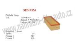 vzduchový filtr, MD-9354, RENAULT LAGUNA I 11/93-03/01