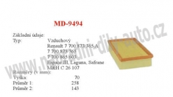 vzduchový filtr, MD-9494, RENAULT LAGUNA I 11/93-03/01