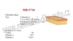 vzduchový filtr, MD-9710, VOLKSWAGEN CADDY II 11/95-01/04