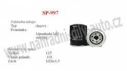 Olejový filtr MANN-FILTER, WP 928/81, MITSUBISHI PAJERO III 04/00-