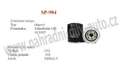 Olejový filtr MANN-FILTER, WP 1045, MITSUBISHI PAJERO III 04/00-