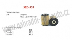 Olejový filtr MANN-FILTER, HU 932/6 n, VOLKSWAGEN GOLF III 08/91-04/99