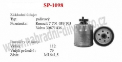 Palivový filtr MANN-FILTER, WK 718/2  , RENAULT ESPACE III 11/96-08/03