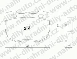 Brzdové destičky PŘEDNÍ, 180.1, LAND ROVER LAND