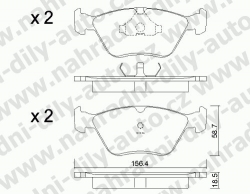 Brzdové destičky PŘEDNÍ, 214.0, FORD ESCORT 