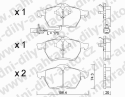 Brzdové destičky PŘEDNÍ, 288.1, FORD GALAXY 