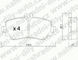 Brzdové destičky PŘEDNÍ, 319.0, MERCEDES Classe A