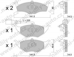 Brzdové destičky PŘEDNÍ, 354.1, AUDI A2 (8Z)