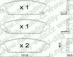 Brzdové destičky PŘEDNÍ, 479.0, HONDA CIVIC VI