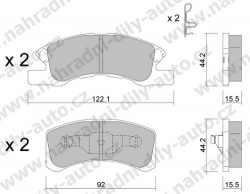 Brzdové destičky PŘEDNÍ, 621.0, DAIHATSU CUORE VII