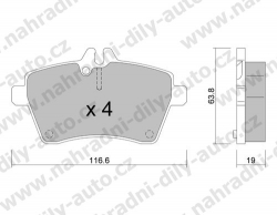 Brzdové destičky PŘEDNÍ, 662.0, MERCEDES Classe A